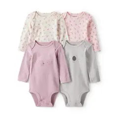 CARTERS - Body Bebé Niña Pack X4