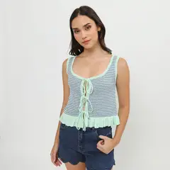 SYBILLA - Top Sin Mangas Mujer X Ecru