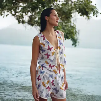 SYBILLA - Top Sin Mangas Mujer X Ecru