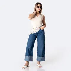 PIONIER - Jean Wide Leg Tiro Alto Mujer