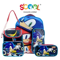 SONIC - Mochila Niño Set 3 Piezas