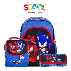 SONIC - Mochila Niño Set 3 Piezas