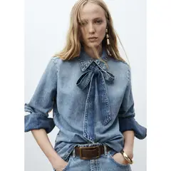 MANGO - Blusa Manga Larga Mujer