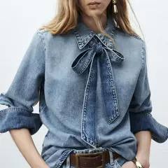 MANGO - Blusa Manga Larga Mujer