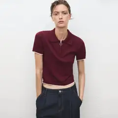 MANGO - Chompa Manga Corta Mujer