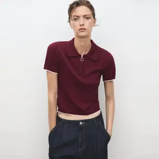 MANGO - Chompa Manga Corta Mujer