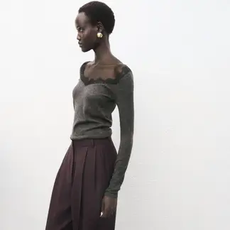 MANGO - Polo Manga Larga Mujer