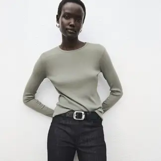 MANGO - Polo Manga Larga Mujer