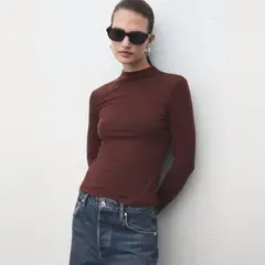 MANGO - Polo Manga Larga Mujer