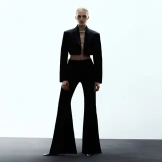 MANGO - Pantalón Flare Tiro Medio Mujer