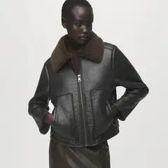 MANGO - Casaca Efecto Piel Mujer