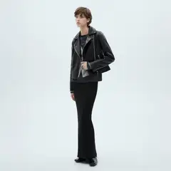 MANGO - Casaca Efecto Piel Mujer