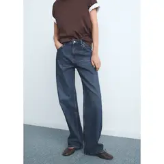 MANGO - Jean Straight Tiro Medio Mujer