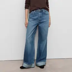 MANGO - Jean Wide Leg Tiro Alto Mujer