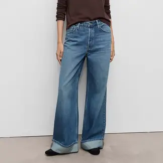 MANGO - Jean Wide Leg Tiro Alto Mujer