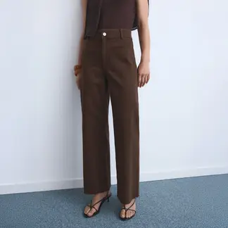 MANGO - Jean Wide Leg Tiro Alto Mujer