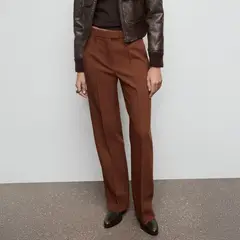 MANGO - Pantalón Straight Tiro Alto Mujer