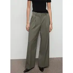 MANGO - Pantalón Straight Tiro Alto Mujer