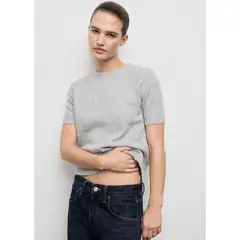 MANGO - Chompa Manga Corta Mujer