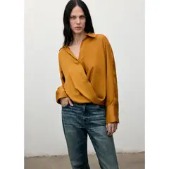 MANGO - Blusa Manga Larga Mujer