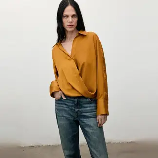 MANGO - Blusa Manga Larga Mujer