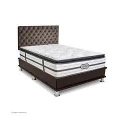 BEAUTYREST - Dormitorio Oporto Platinium Queen Capitone Marron
