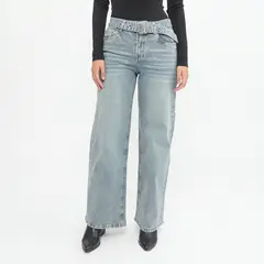 DENIMLAB - Jean Wide Leg Tiro Medio Mujer