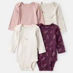 CARTERS - Body Pack X4 Bebé Niña