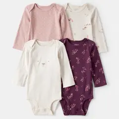 CARTERS - Body Pack X4 Bebé Niña