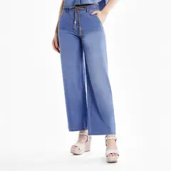 KANSAS - Jean Wide Leg Tiro Medio Mujer