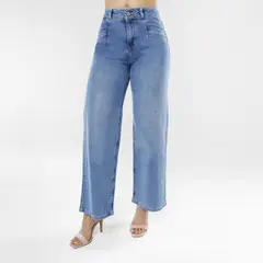 KANSAS - Jean Wide Leg Tiro Medio Mujer