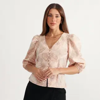 BASEMENT - Blusa Manga Globo Mujer