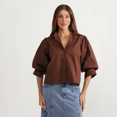 BASEMENT - Blusa Manga Globo Mujer