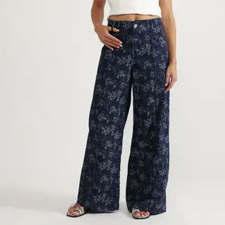 BASEMENT - Jean Wide Leg Tiro Alto Mujer