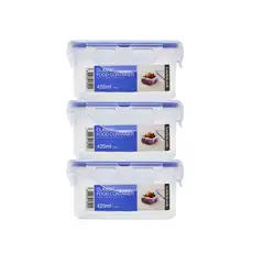 LOCK & LOCK - Set X3 Envases Cuadrado 420ml