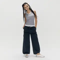 SYBILLA - Pantalón Cargo Tiro Alto Mujer