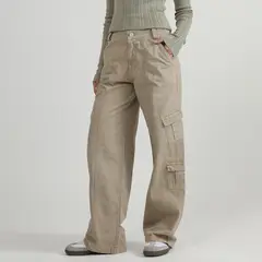 SYBILLA - Pantalón Cargo Tiro Alto Mujer