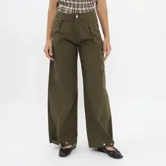 SYBILLA - Pantalón Wide Leg Tiro Alto Mujer