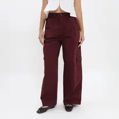 SYBILLA - Pantalón Baggy Tiro Alto Mujer