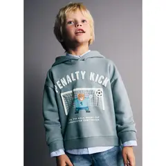 MANGO KIDS - Polera Bebé Niño con Capucha Algodón