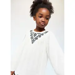 MANGO KIDS - Blusa Bebé Niña Manga Larga Algodón
