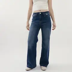 AMERICAN ABBEY - Jean Wide Leg Tiro Medio Mujer