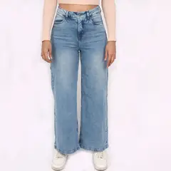 KAYRA POBLET - Jean Wide Leg Tiro Alto Mujer