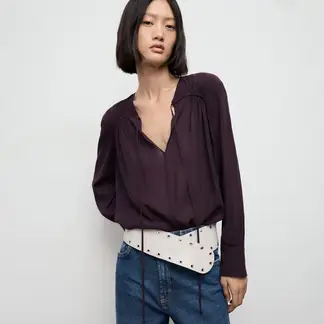 MANGO - Blusa Manga Larga Mujer