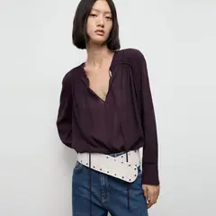 MANGO - Blusa Manga Larga Mujer