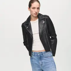 MANGO - Casaca De Cuero Mujer