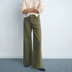 MANGO - Jean Wide Leg Tiro Medio Mujer