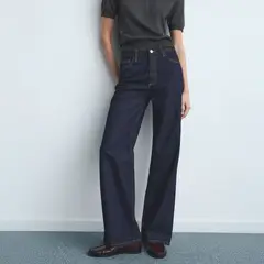 MANGO - Jean Straight Tiro Alto Mujer