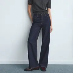 MANGO - Jean Straight Tiro Alto Mujer