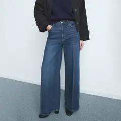 MANGO - Jean Wide Leg Tiro Alto Mujer